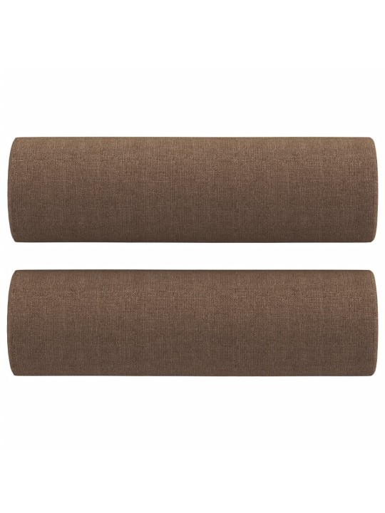 2místná pohovka s polštáři hnědá 140 cm textil