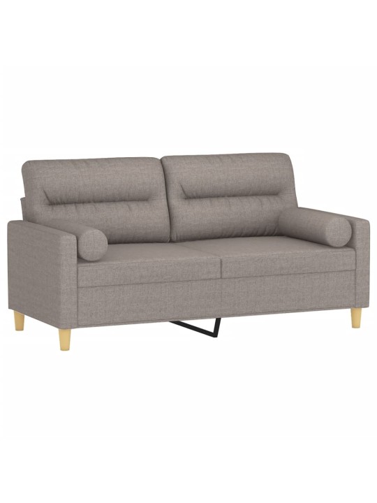 2místná pohovka s polštáři taupe 140 cm textil