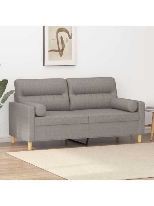 2místná pohovka s polštáři taupe 140 cm textil