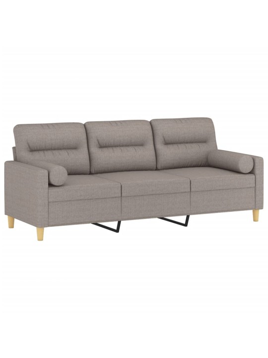3místná pohovka s polštáři taupe 180 cm textil