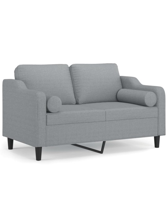 2místná pohovka s polštáři světle šedá 120 cm textil