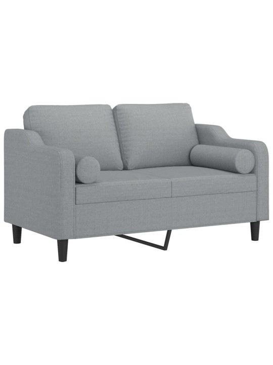 2místná pohovka s polštáři světle šedá 120 cm textil