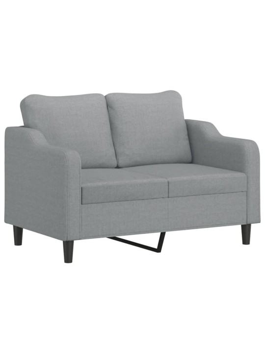 2místná pohovka s polštáři světle šedá 120 cm textil