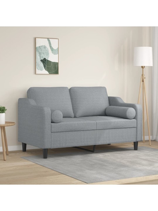 2místná pohovka s polštáři světle šedá 120 cm textil