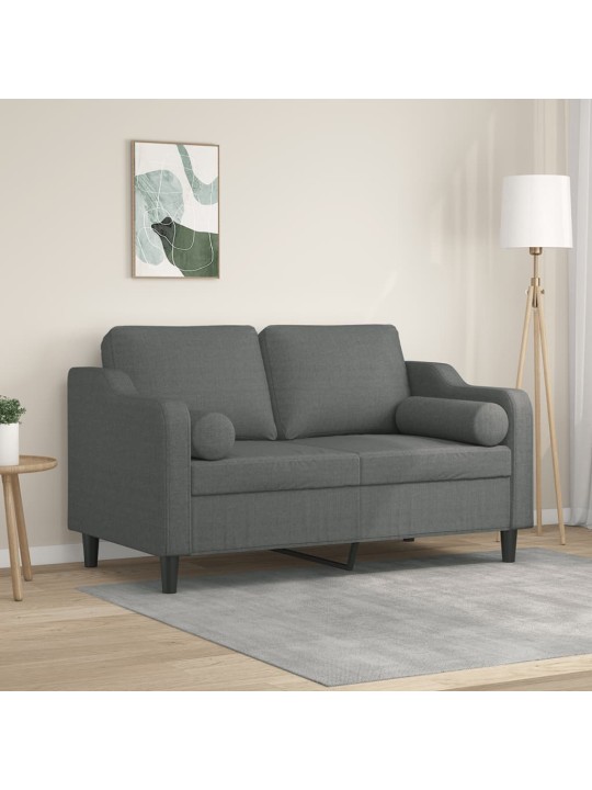 2místná pohovka s polštáři tmavě šedá 120 cm textil