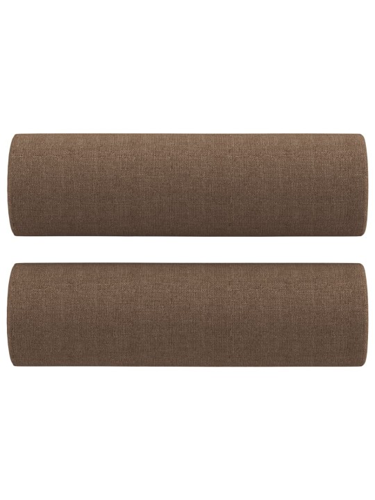 2místná pohovka s polštáři hnědá 120 cm textil