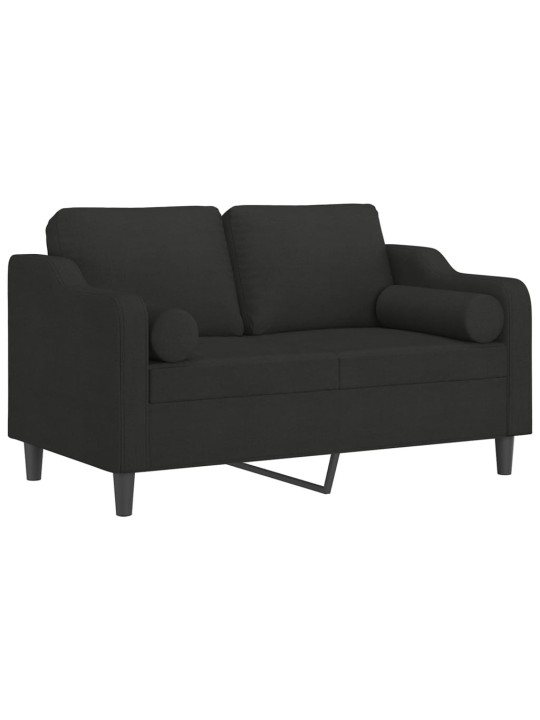 2místná pohovka s polštáři černá 120 cm textil