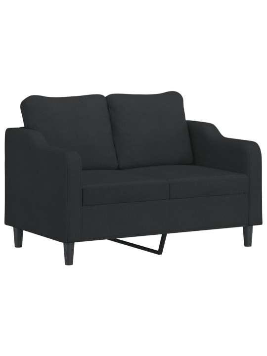 2místná pohovka s polštáři černá 120 cm textil