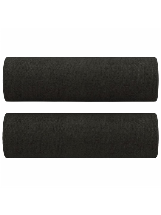 2místná pohovka s polštáři černá 120 cm textil