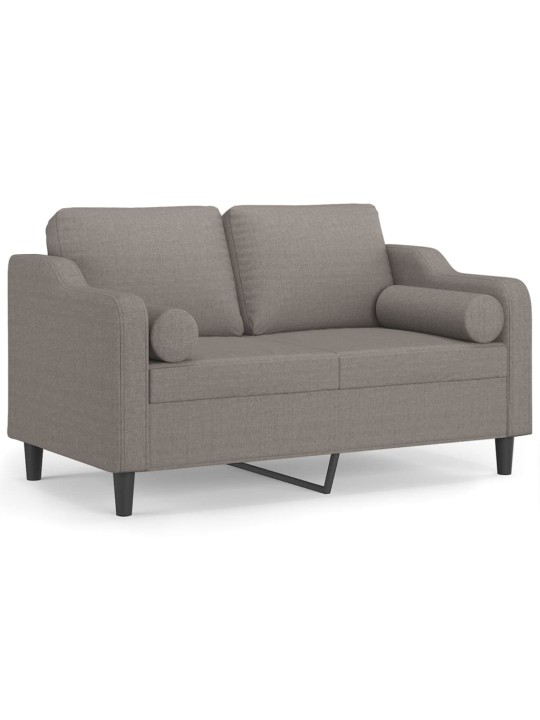 2místná pohovka s polštáři taupe 120 cm textil