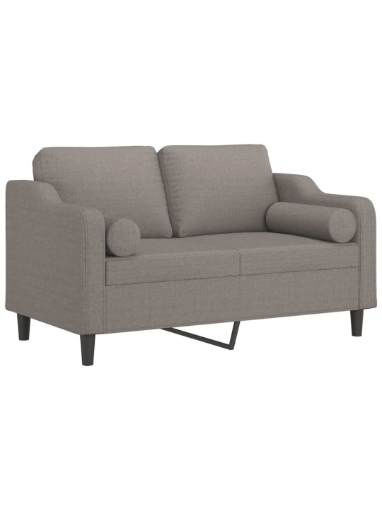 2místná pohovka s polštáři taupe 120 cm textil