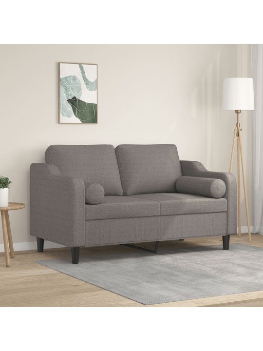 2místná pohovka s polštáři taupe 120 cm textil