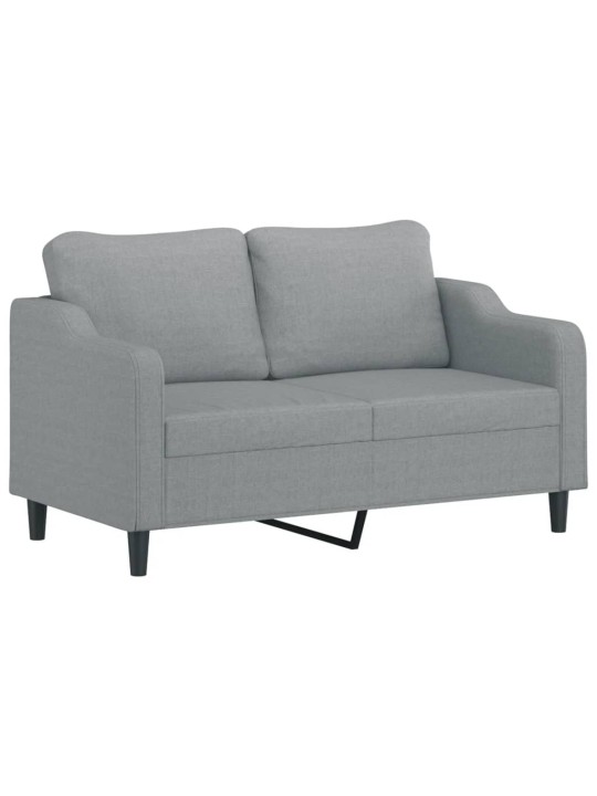 2místná pohovka s polštáři světle šedá 140 cm textil