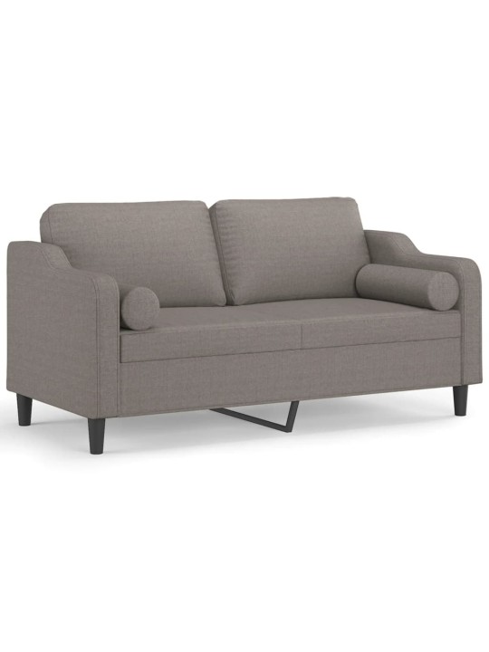 2místná pohovka s polštáři taupe 140 cm textil