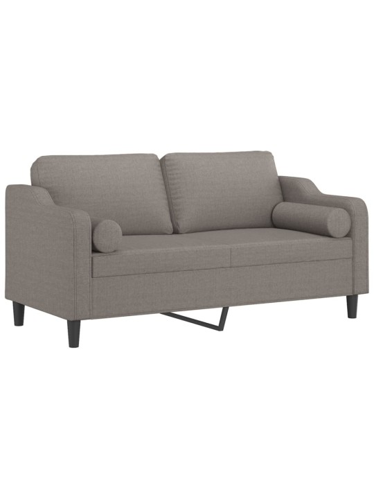 2místná pohovka s polštáři taupe 140 cm textil