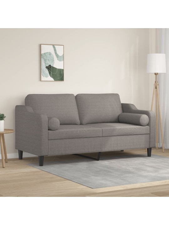 2místná pohovka s polštáři taupe 140 cm textil