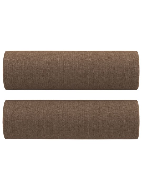 3místná pohovka s polštáři hnědá 180 cm textil