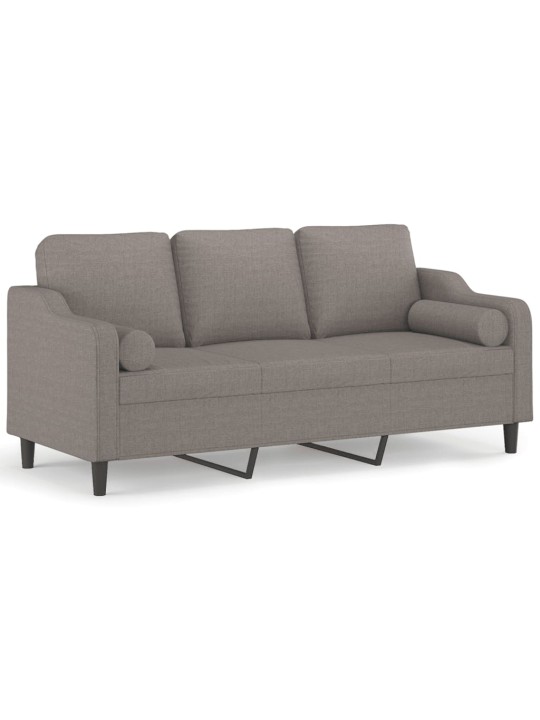 3místná pohovka s polštáři taupe 180 cm textil