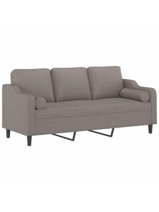 3místná pohovka s polštáři taupe 180 cm textil