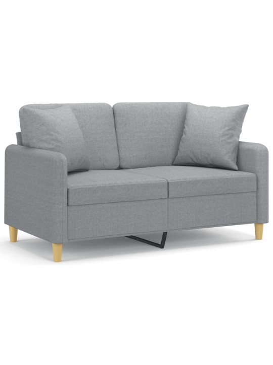 2místná pohovka s polštáři světle šedá 120 cm textil
