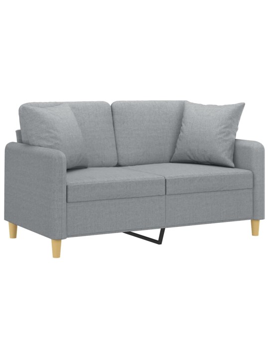 2místná pohovka s polštáři světle šedá 120 cm textil