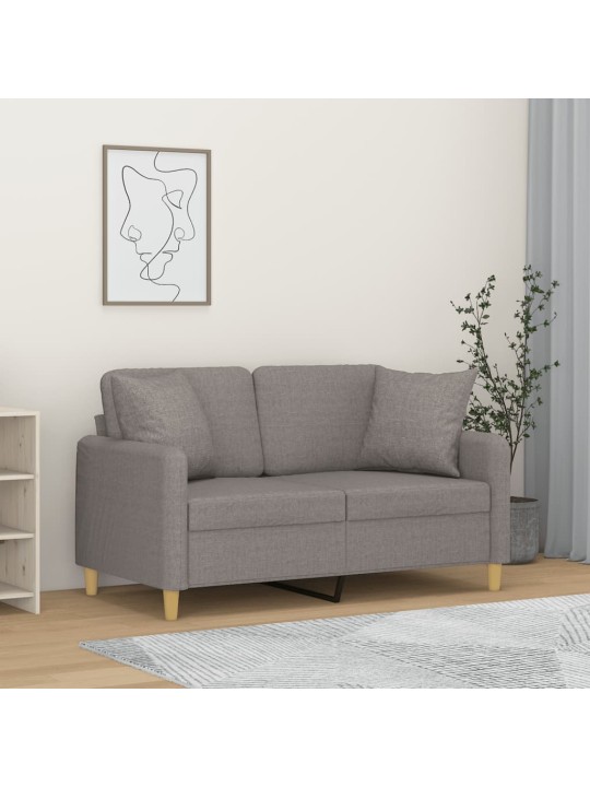 2místná pohovka s polštáři světle šedá 120 cm textil