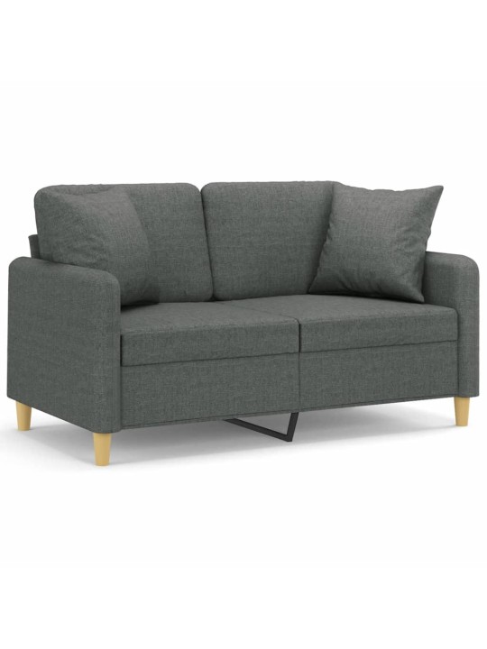 2místná pohovka s polštáři tmavě šedá 120 cm textil