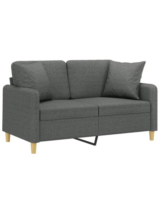 2místná pohovka s polštáři tmavě šedá 120 cm textil