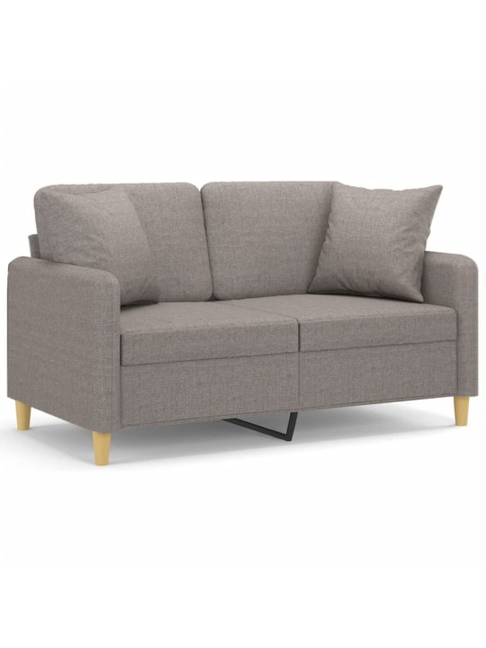 2místná pohovka s polštáři taupe 120 cm textil