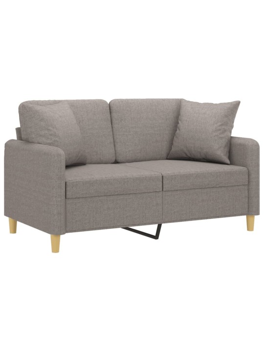 2místná pohovka s polštáři taupe 120 cm textil