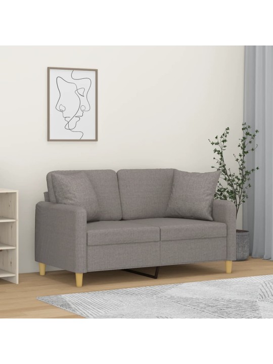 2místná pohovka s polštáři taupe 120 cm textil
