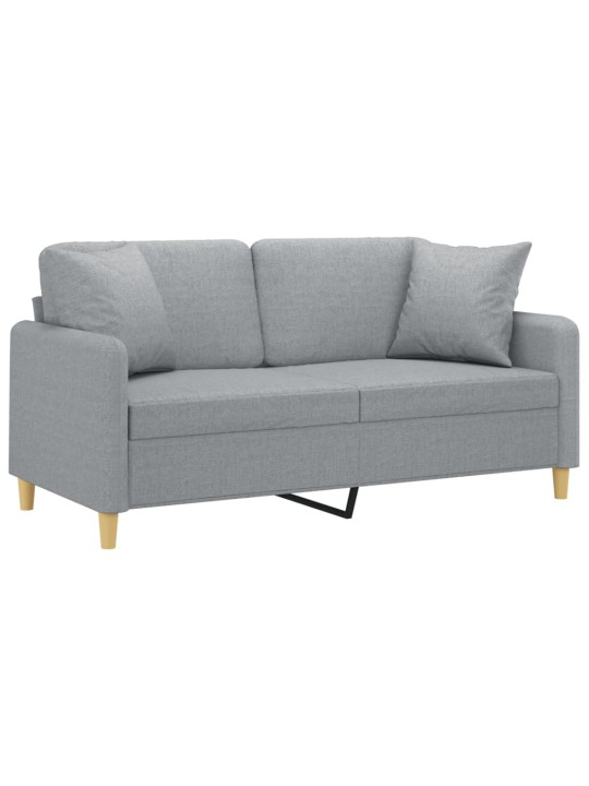 2místná pohovka s polštáři světle šedá 140 cm textil