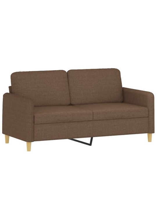 2místná pohovka s polštáři hnědá 140 cm textil
