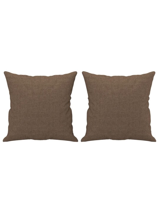 2místná pohovka s polštáři hnědá 140 cm textil