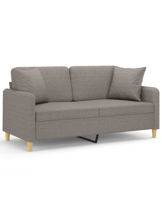 2místná pohovka s polštáři taupe 140 cm textil