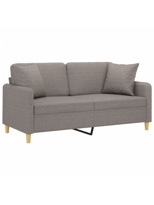 2místná pohovka s polštáři taupe 140 cm textil