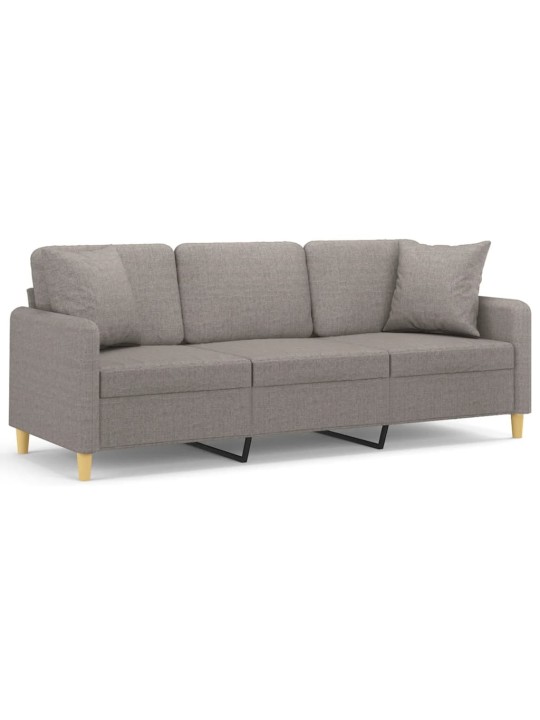 3místná pohovka s polštáři taupe 180 cm textil