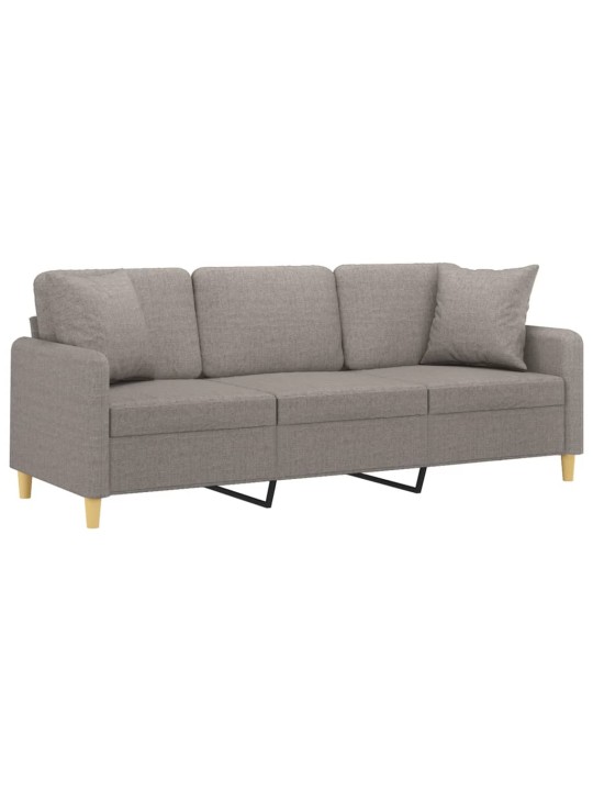 3místná pohovka s polštáři taupe 180 cm textil