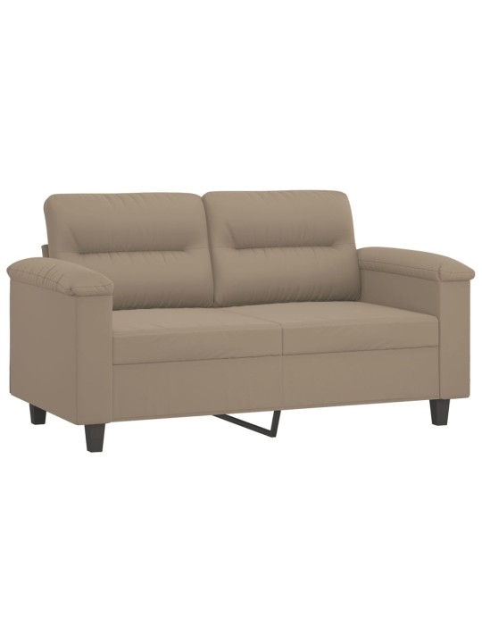 2místná pohovka s polštáři taupe 120 cm tkanina z mikrovlákna