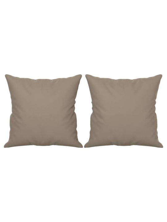 2místná pohovka s polštáři taupe 120 cm tkanina z mikrovlákna