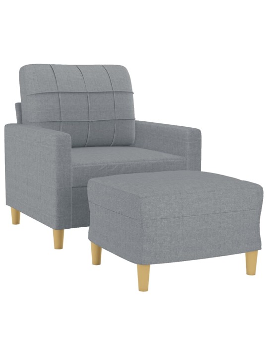 Křeslo s podnožkou světle šedé 60 cm textil