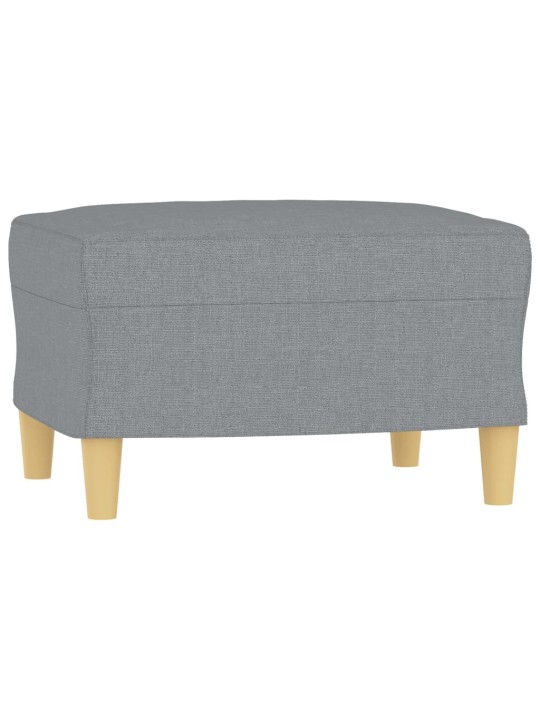 Křeslo s podnožkou světle šedé 60 cm textil
