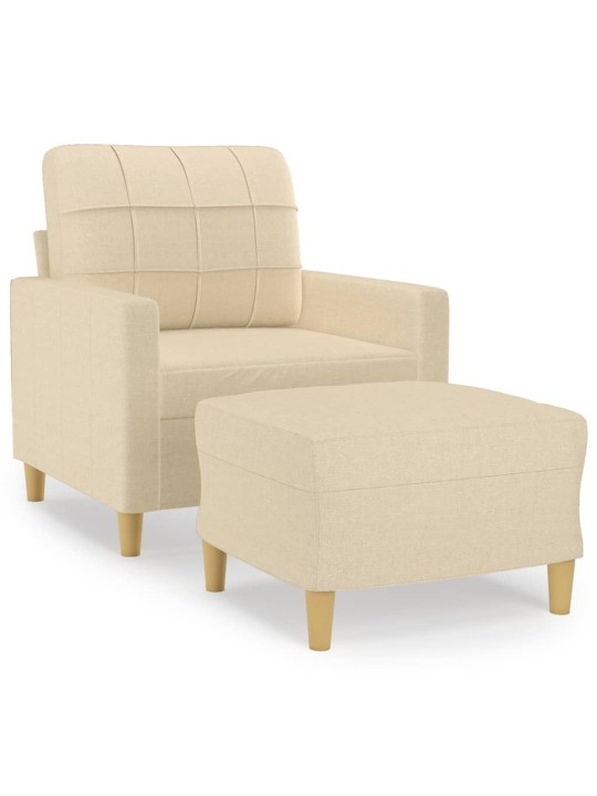 Křeslo s podnožkou krémové 60 cm textil