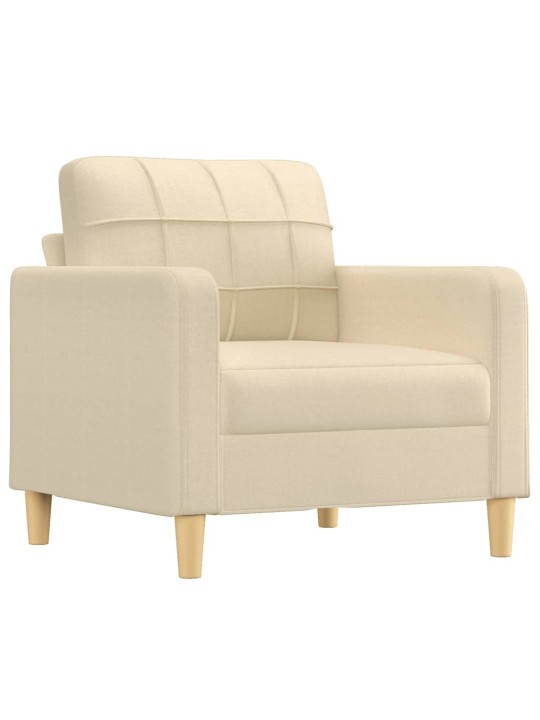 Křeslo s podnožkou krémové 60 cm textil