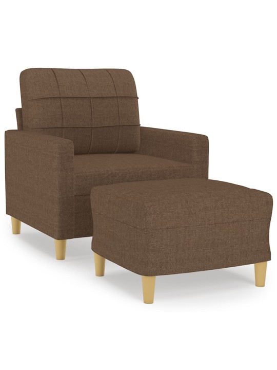 Křeslo s podnožkou hnědé 60 cm textil