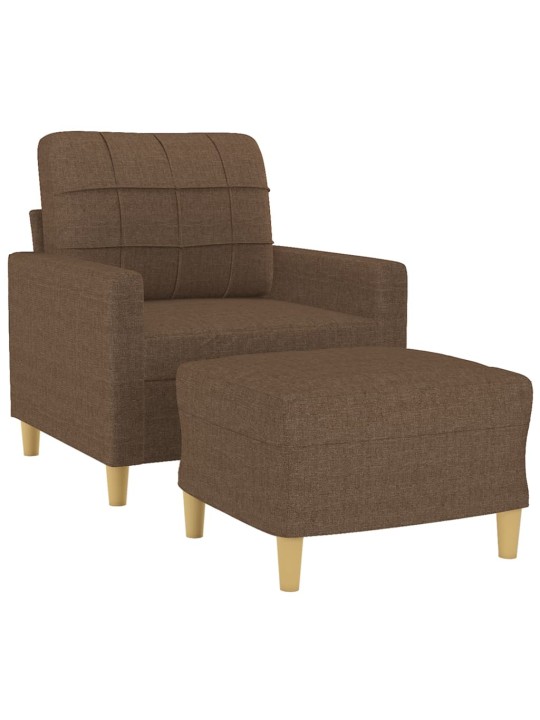 Křeslo s podnožkou hnědé 60 cm textil