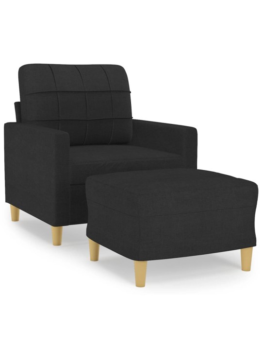 Křeslo s podnožkou černé 60 cm textil