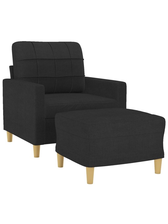 Křeslo s podnožkou černé 60 cm textil