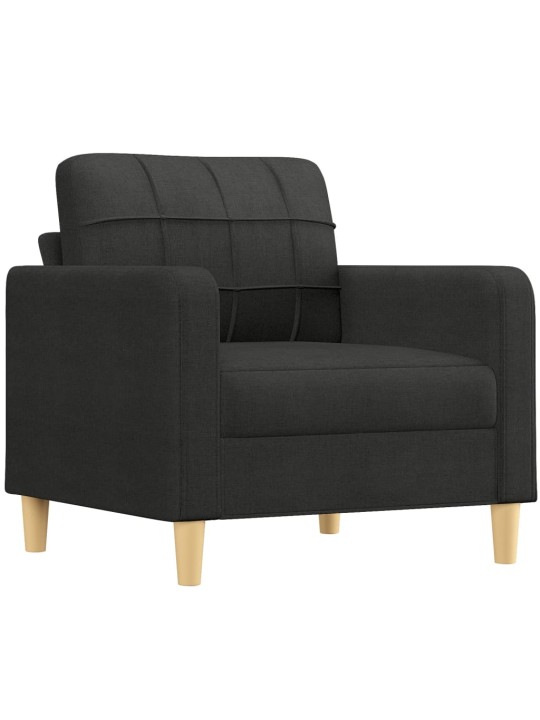 Křeslo s podnožkou černé 60 cm textil