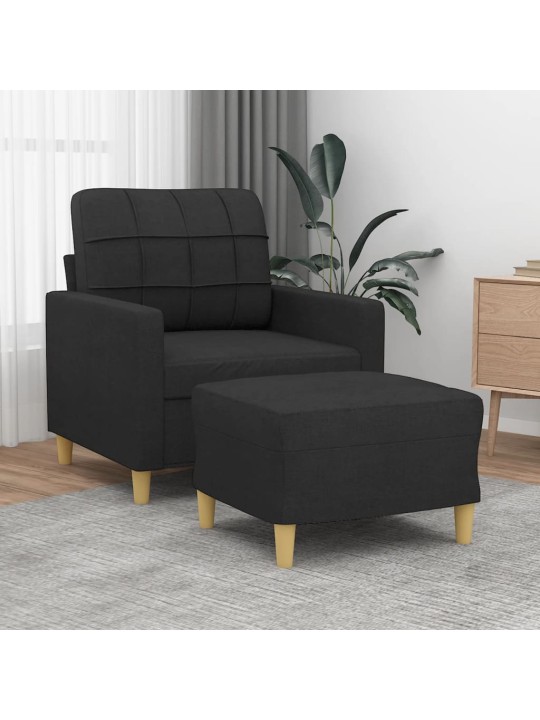 Křeslo s podnožkou černé 60 cm textil